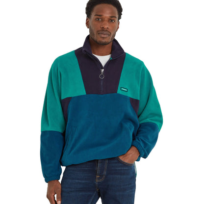 Navy - Side - TOG24 Mens Aztec Colour Block Fleece Jacket