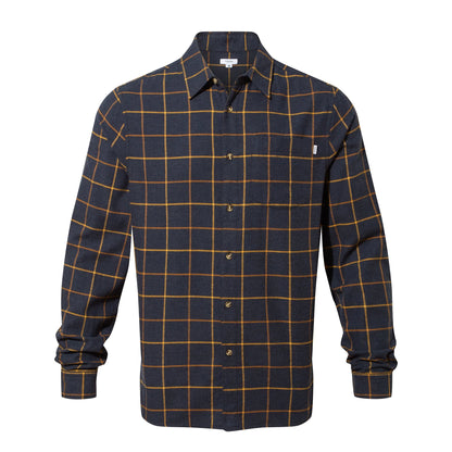 Dark Indigo - Front - TOG24 Mens Jarvis Checked Marl Long-Sleeved Shirt