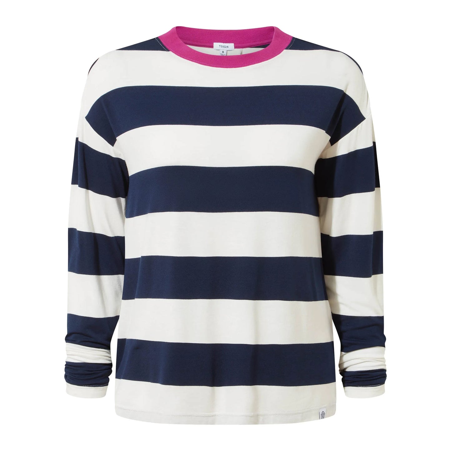 Starry Night - Front - TOG24 Womens-Ladies Jerry Block Stripe Long-Sleeved T-Shirt