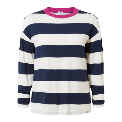 Starry Night - Front - TOG24 Womens-Ladies Jerry Block Stripe Long-Sleeved T-Shirt