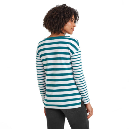 Deep Teal - Back - TOG24 Womens-Ladies Pippa Striped Long-Sleeved T-Shirt