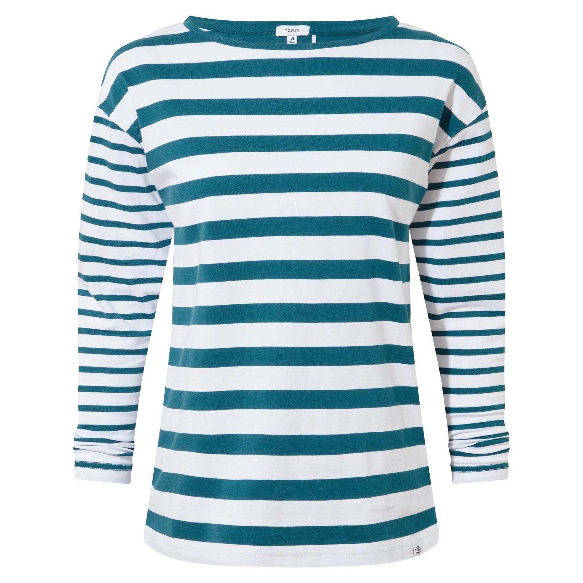Deep Teal - Front - TOG24 Womens-Ladies Pippa Striped Long-Sleeved T-Shirt