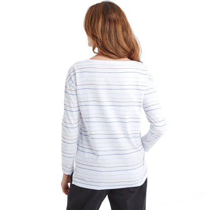 Optic White-Frost Blue - Back - TOG24 Womens-Ladies Pippa Small Stripe Long-Sleeved T-Shirt