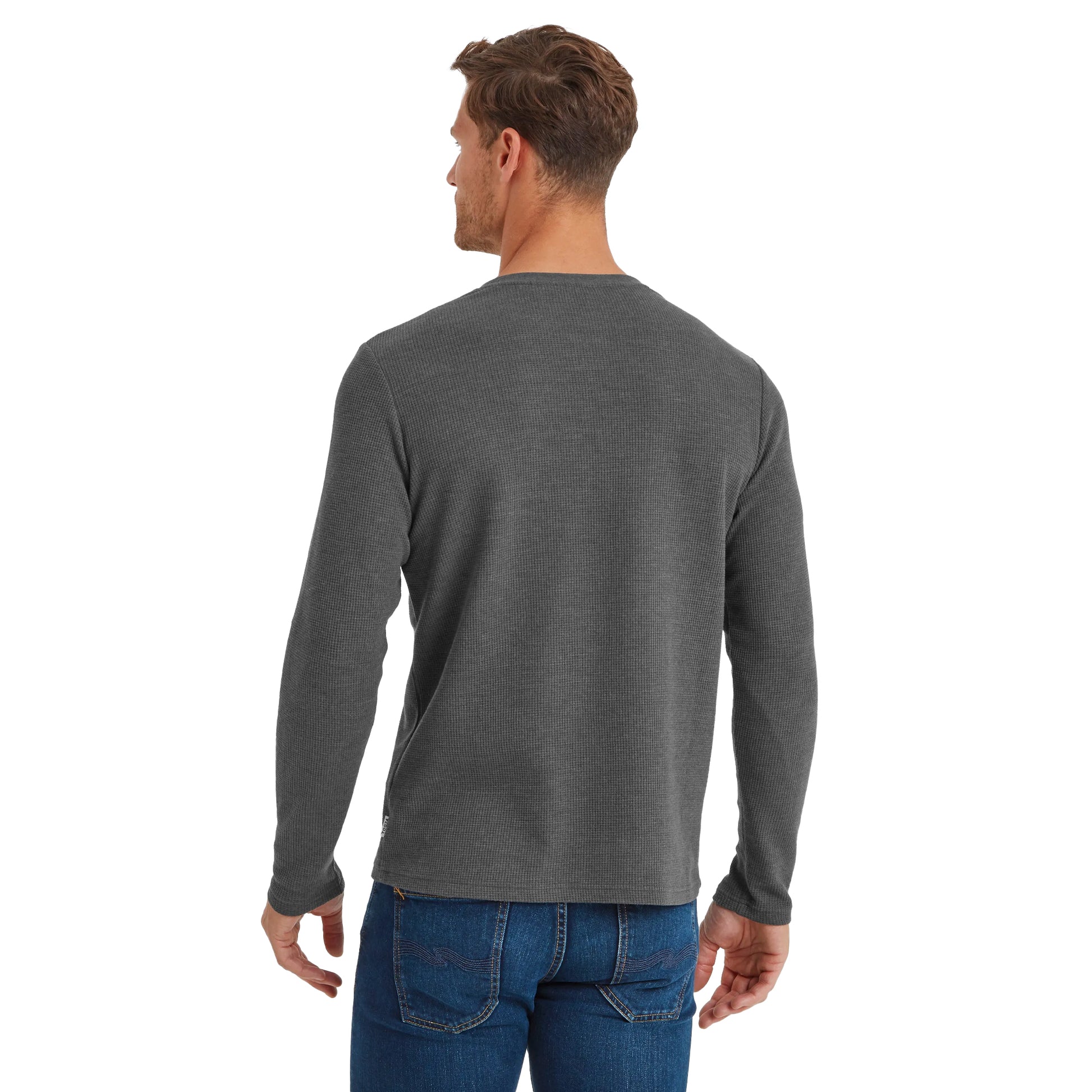 Dark Grey - Back - TOG24 Mens Sutherland Marl Long-Sleeved T-Shirt