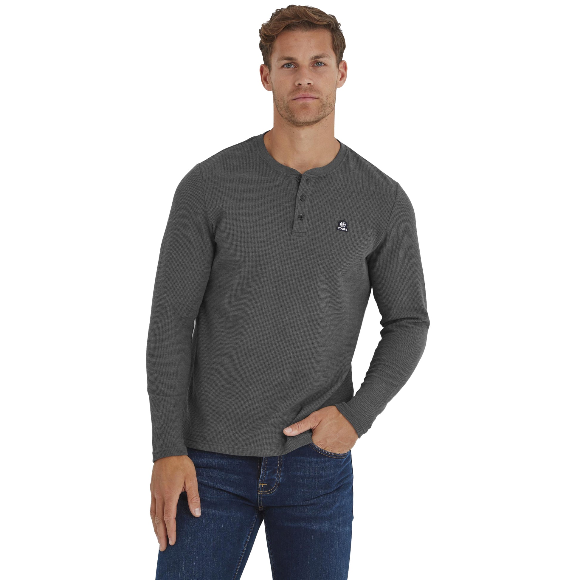 Dark Grey - Side - TOG24 Mens Sutherland Marl Long-Sleeved T-Shirt