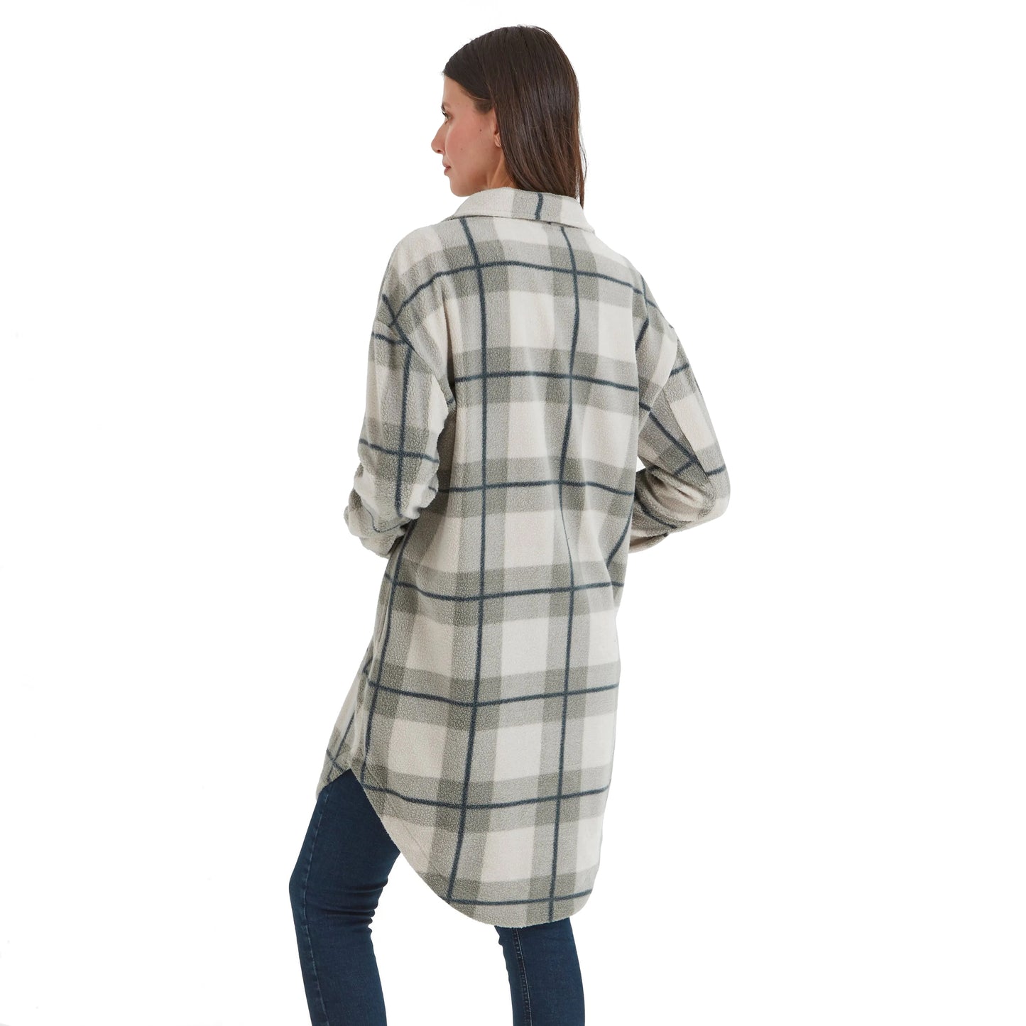 Grey Marl - Back - TOG24 Womens-Ladies Slough Checked Shirt Jacket