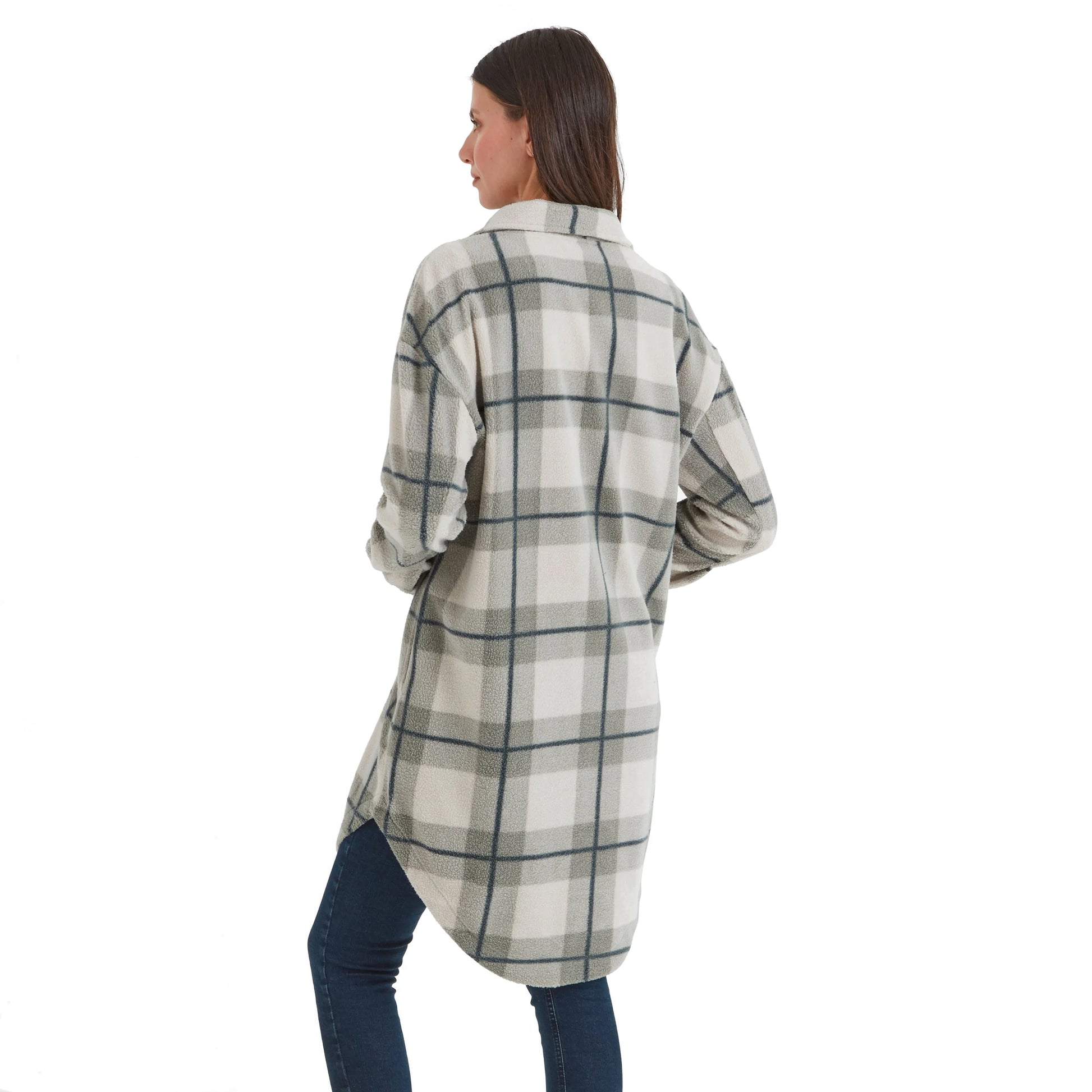 Grey Marl - Back - TOG24 Womens-Ladies Slough Checked Shirt Jacket