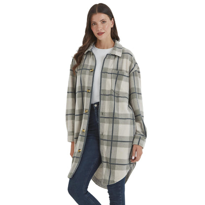 Grey Marl - Side - TOG24 Womens-Ladies Slough Checked Shirt Jacket