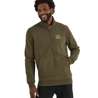 Khaki - Side - TOG24 Mens Renard Zip Neck Sweatshirt