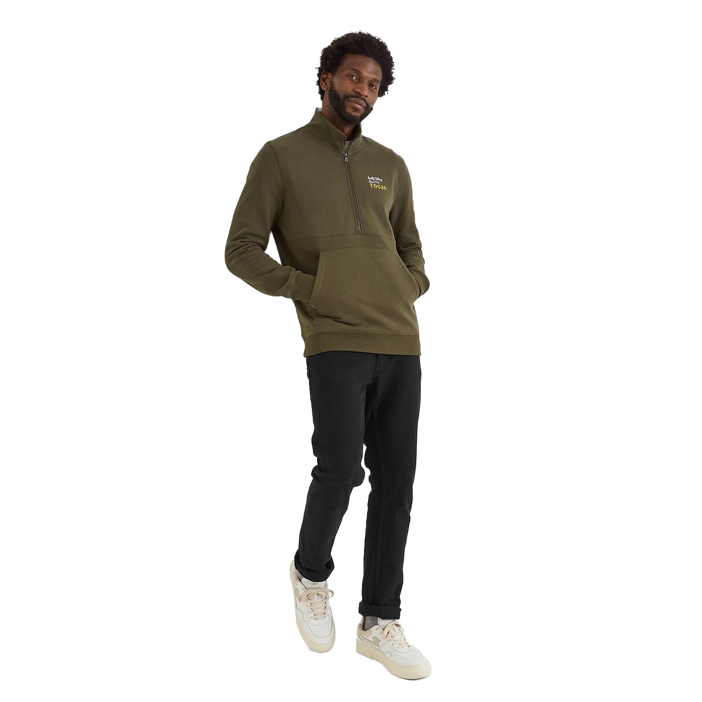 Khaki - Lifestyle - TOG24 Mens Renard Zip Neck Sweatshirt