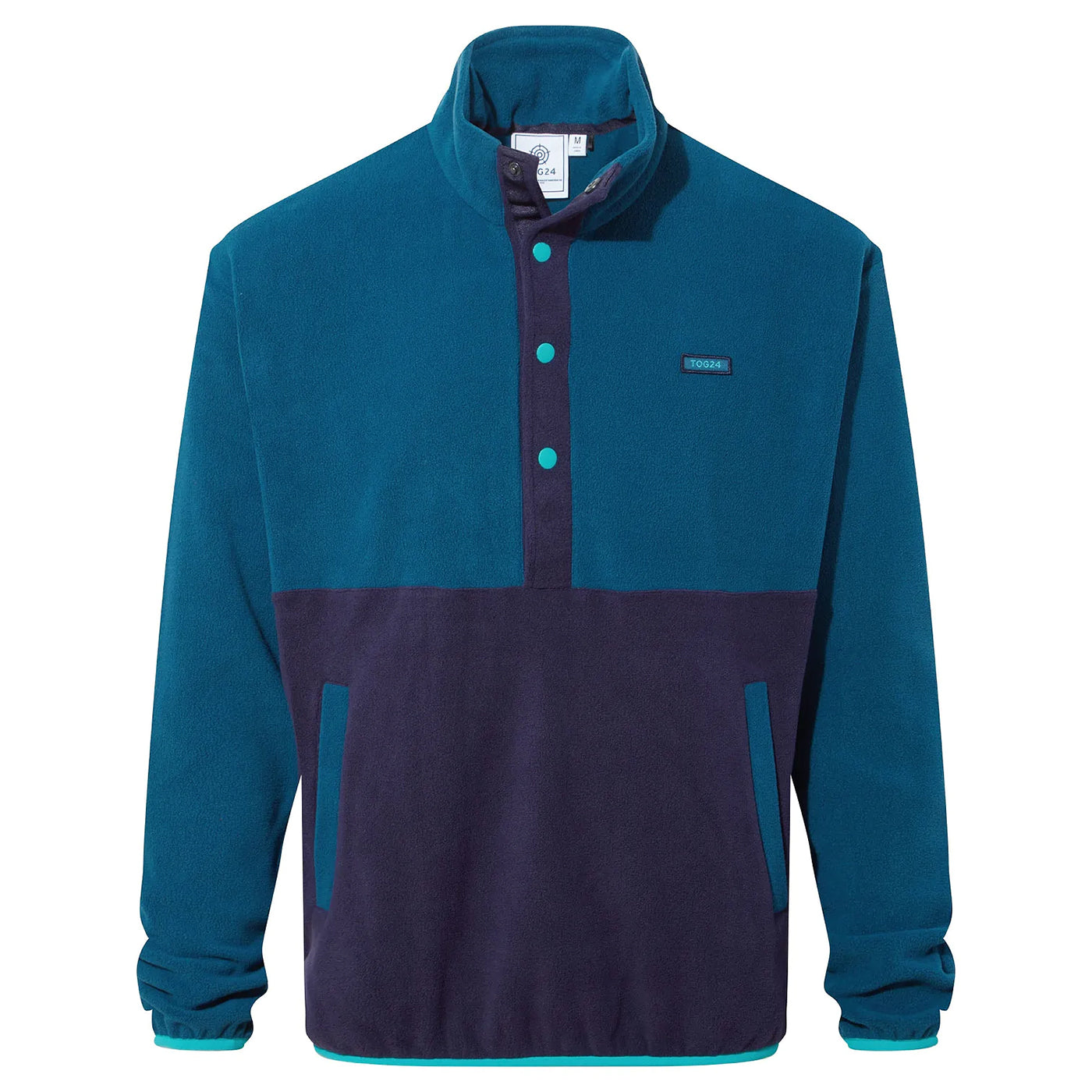 Marine Blue - Front - TOG24 Mens Horth Press Stud Fleece Top