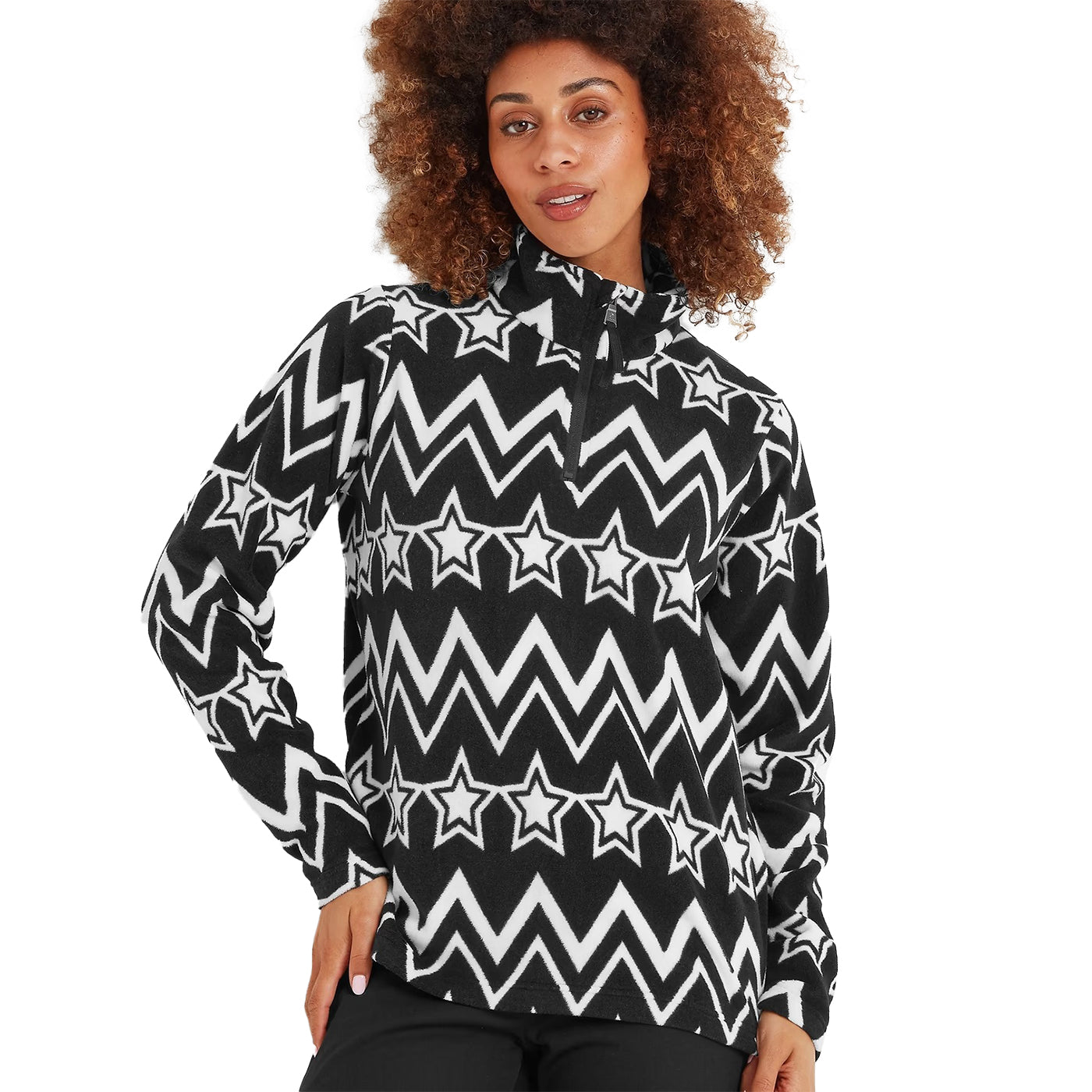 Black - Side - TOG24 Womens-Ladies Hilder Fleece Pullover