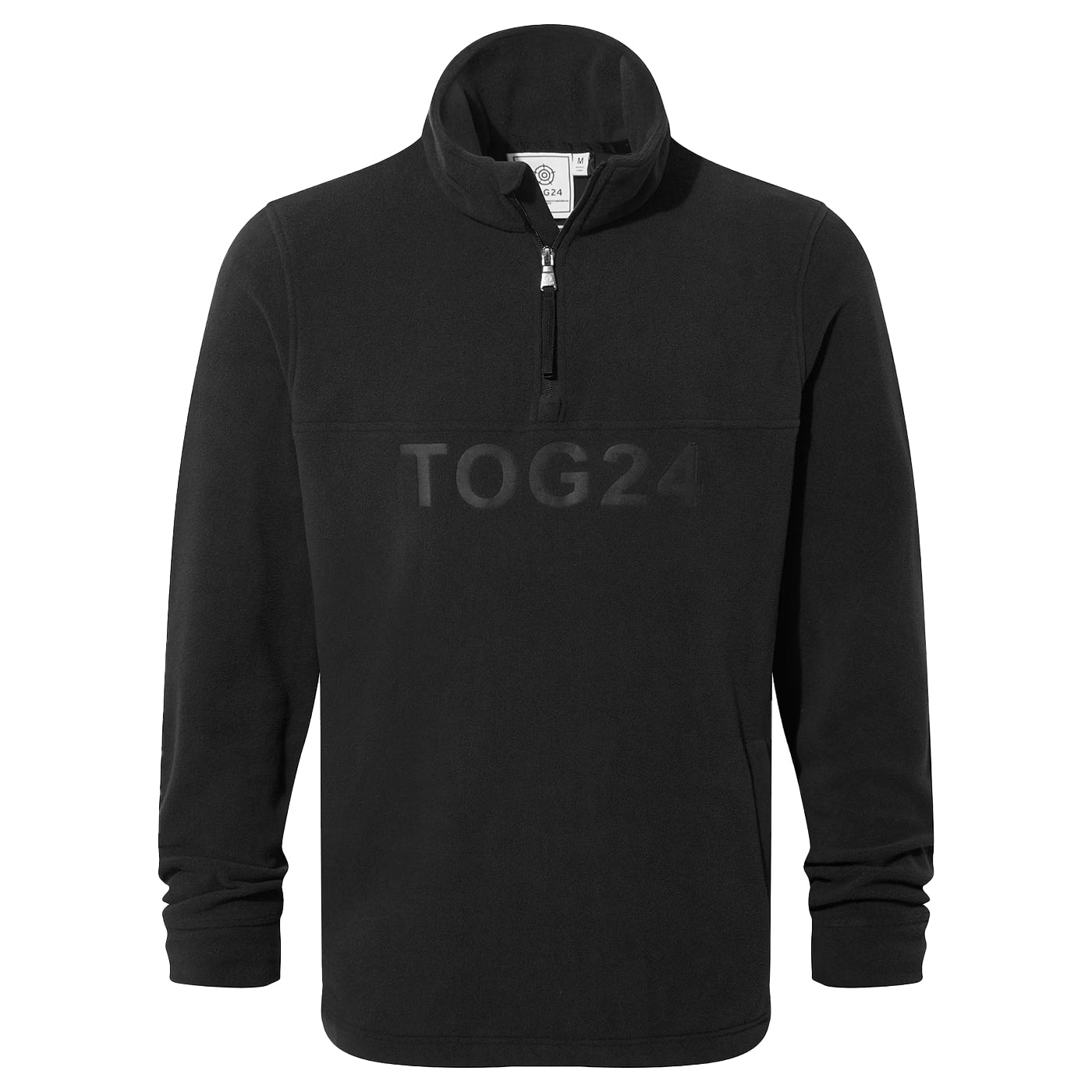 Black - Front - TOG24 Mens Brandon Zip Neck Fleece Top