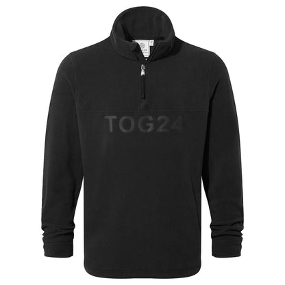 Black - Front - TOG24 Mens Brandon Zip Neck Fleece Top