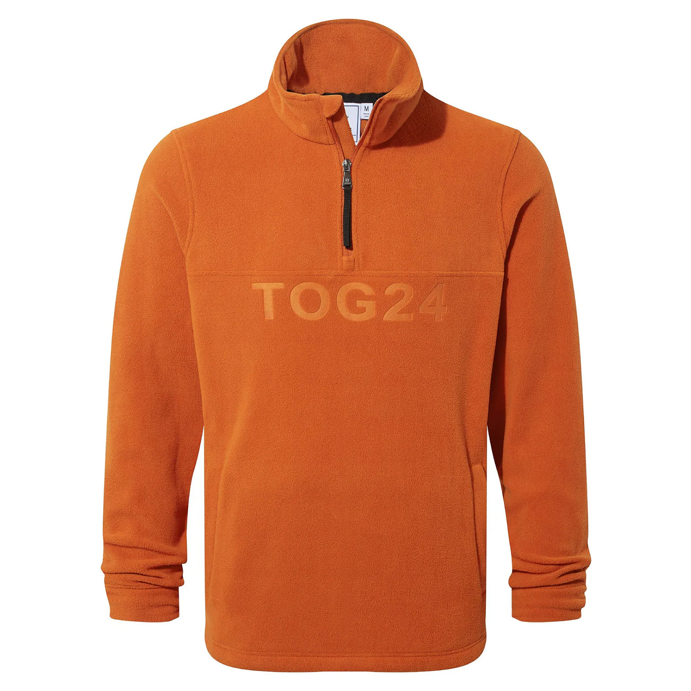 Dark Orange - Front - TOG24 Mens Brandon Zip Neck Fleece Top