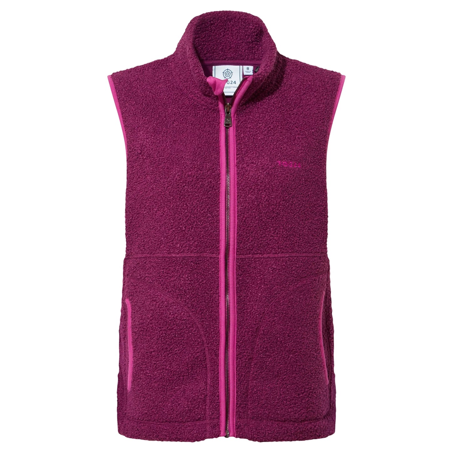 Purple Berry - Front - TOG24 Womens-Ladies Rayner Sherpa Gilet
