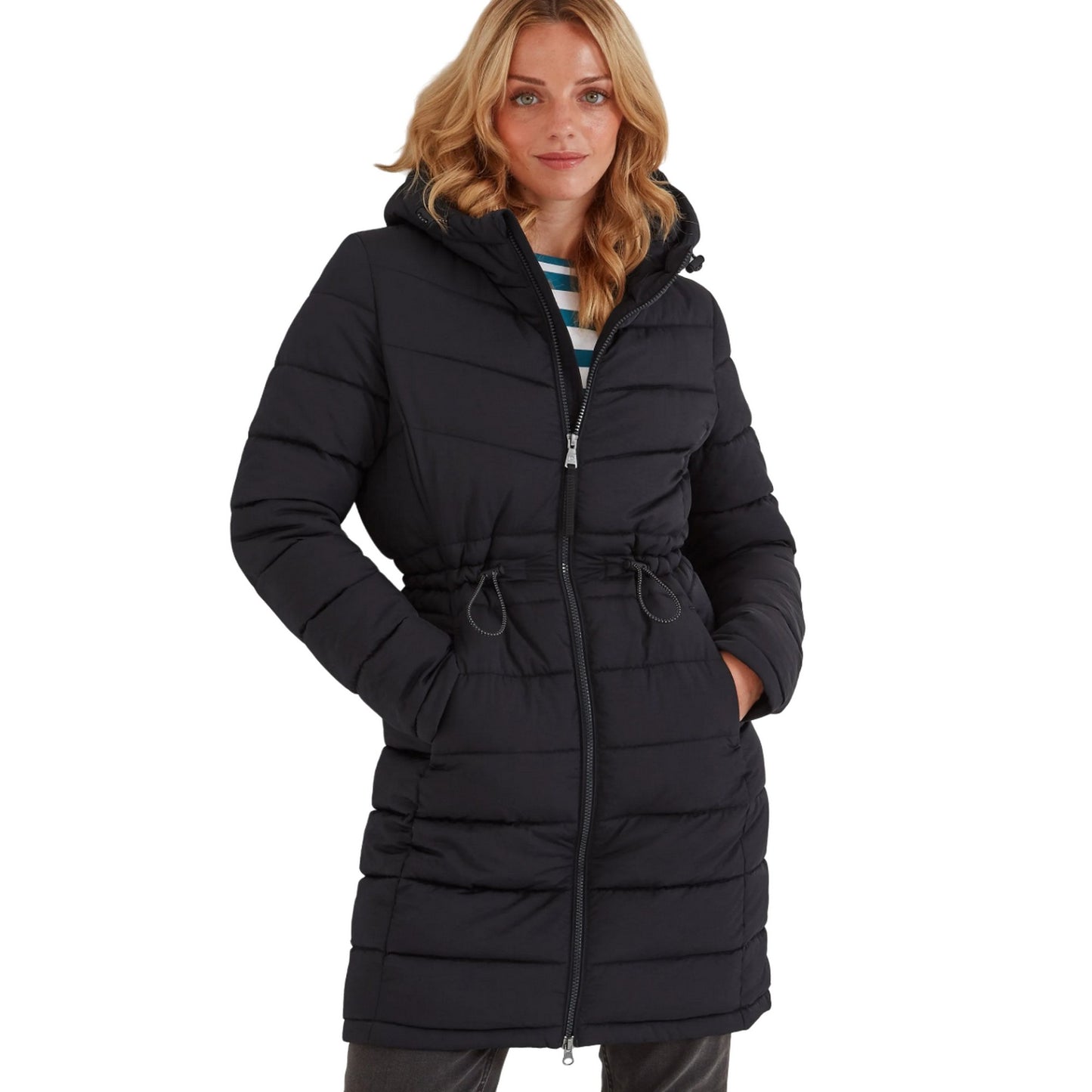 Black - Side - TOG24 Womens-Ladies Orton Padded Parka