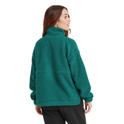 Teal - Back - TOG24 Womens-Ladies Vance Sherpa Zip Neck Fleece Top