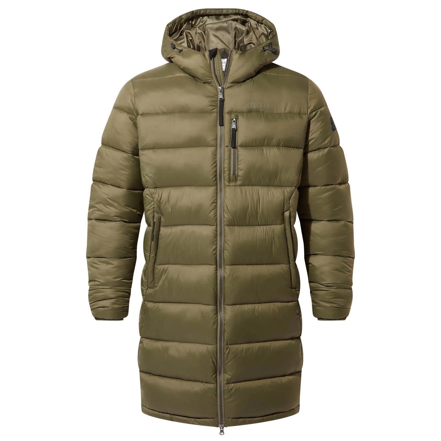 Khaki - Front - TOG24 Mens Barnby Long Padded Jacket
