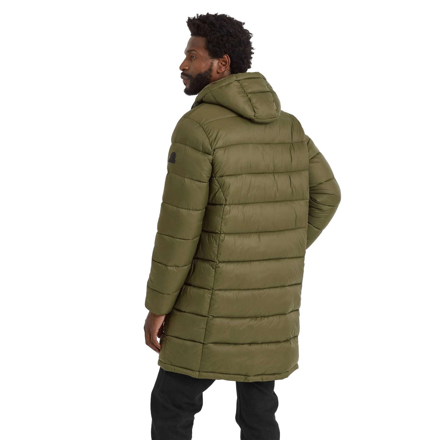 Khaki - Back - TOG24 Mens Barnby Long Padded Jacket