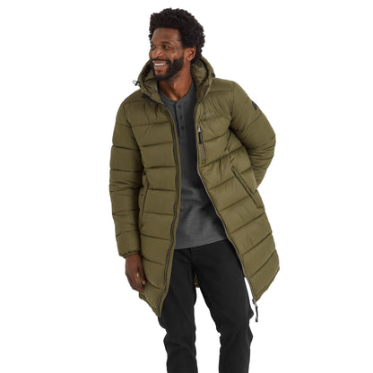 Khaki - Side - TOG24 Mens Barnby Long Padded Jacket