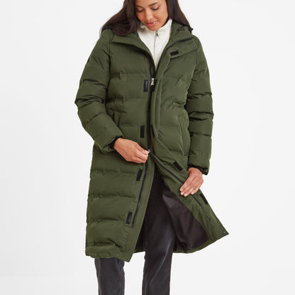 Dark Green - Front - TOG24 Womens-Ladies Glaston Long Parka