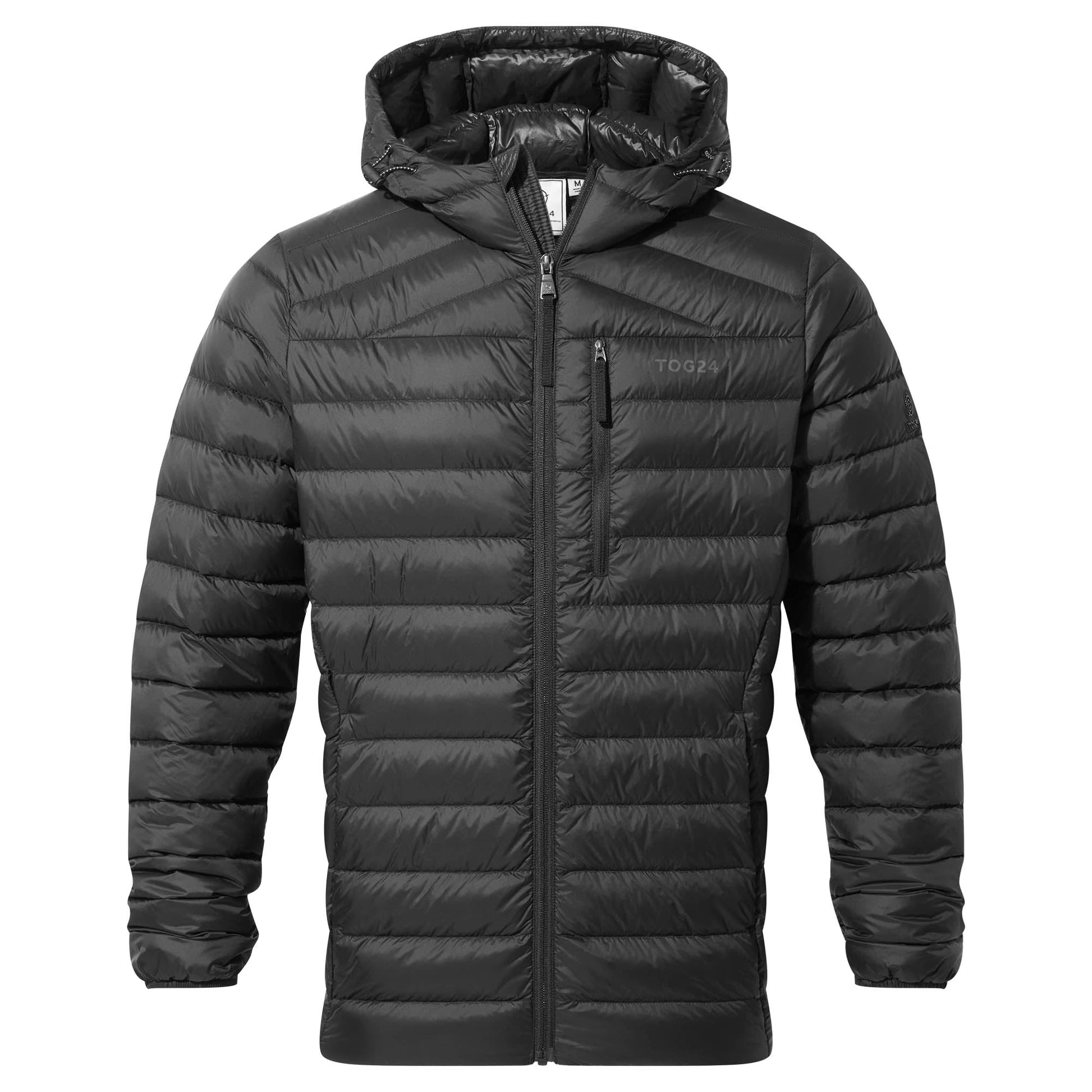 Black - Front - TOG24 Mens North Hooded Down RDS Jacket