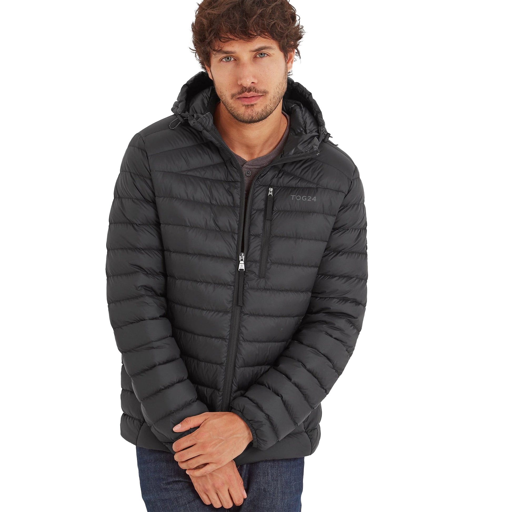 Black - Side - TOG24 Mens North Hooded Down RDS Jacket