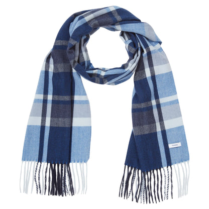 Aegean Blue - Front - TOG24 Hayner Checked Woven Scarf