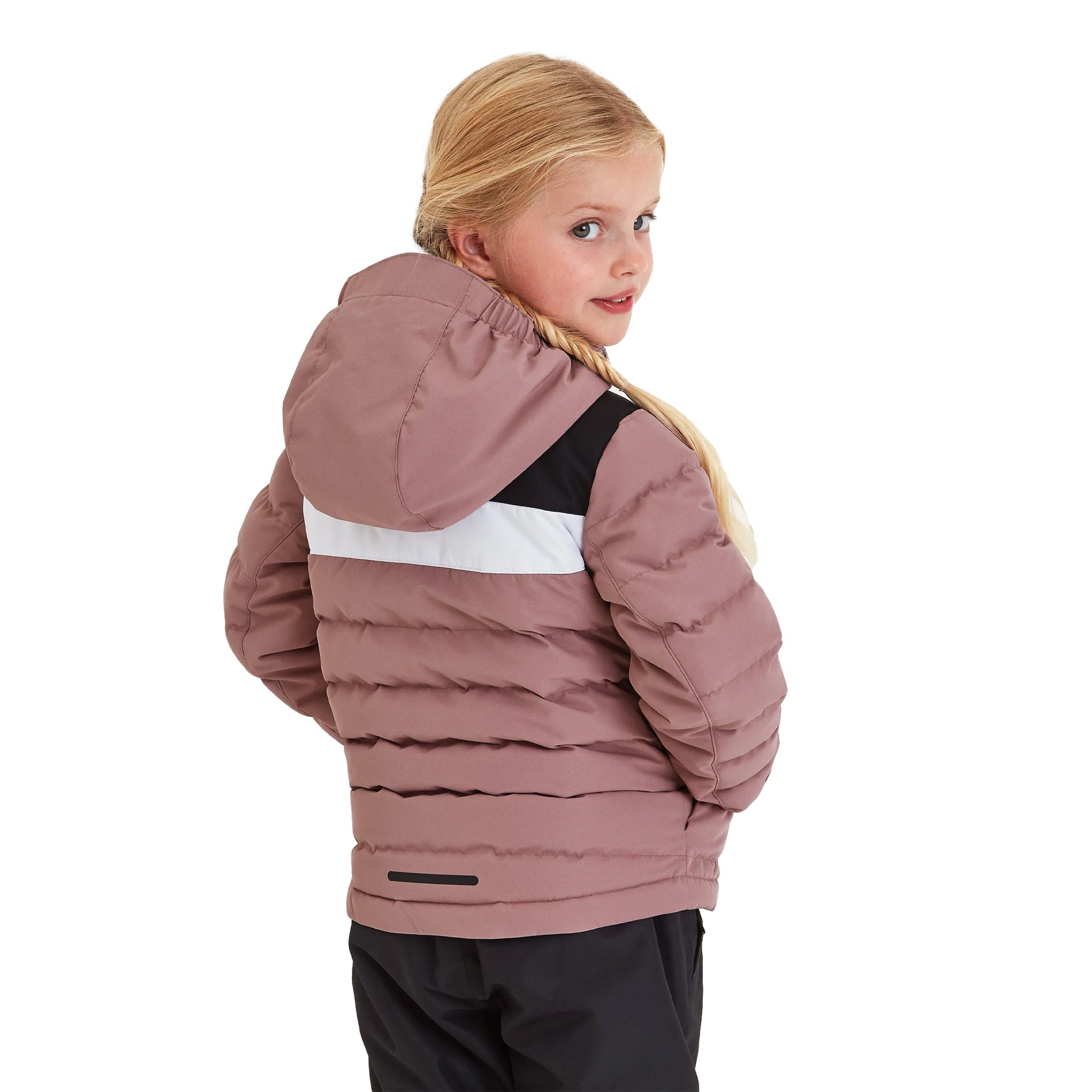 Faded Pink-Black - Back - TOG24 Childrens-Kids Swift Padded Ski Jacket