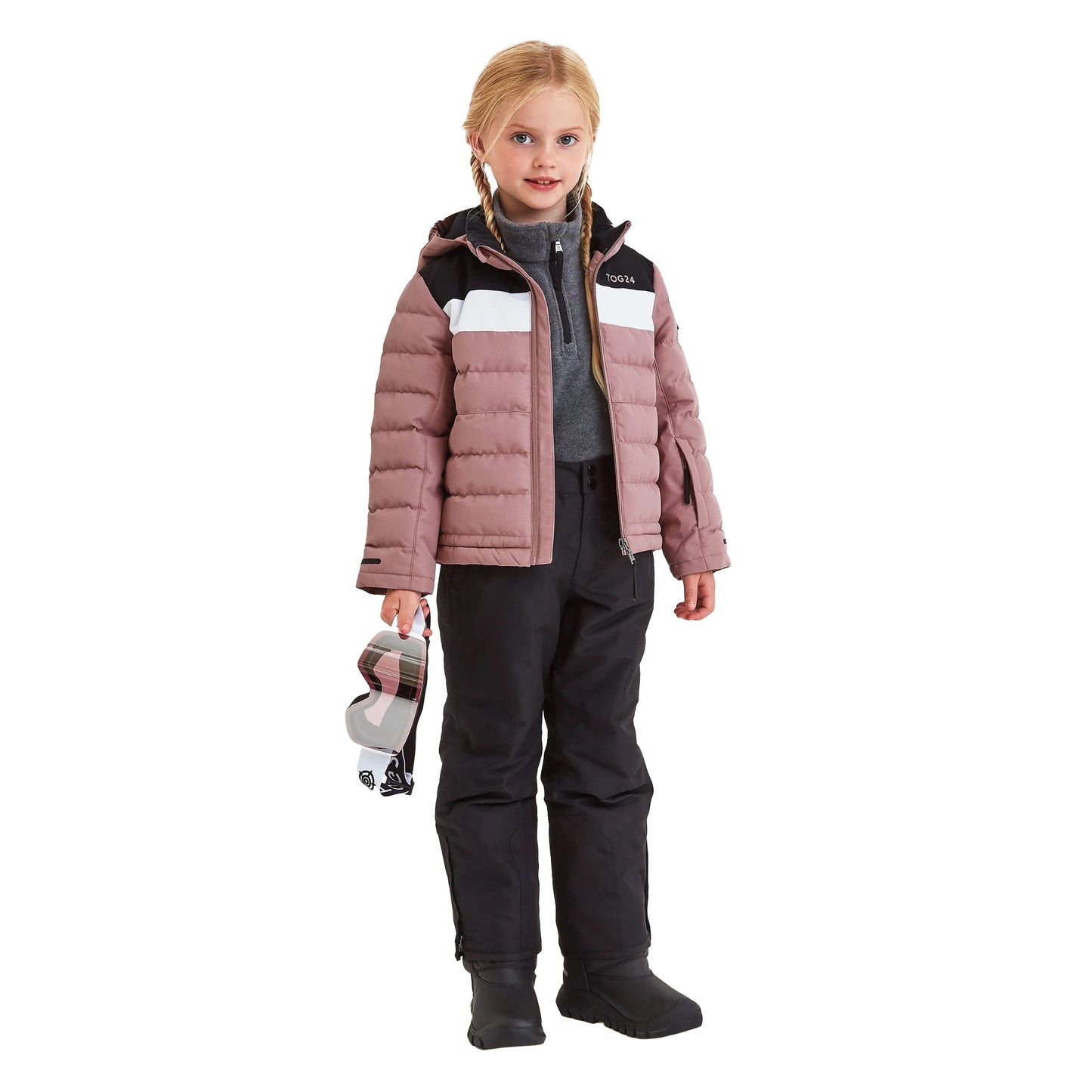 Faded Pink-Black - Lifestyle - TOG24 Childrens-Kids Swift Padded Ski Jacket