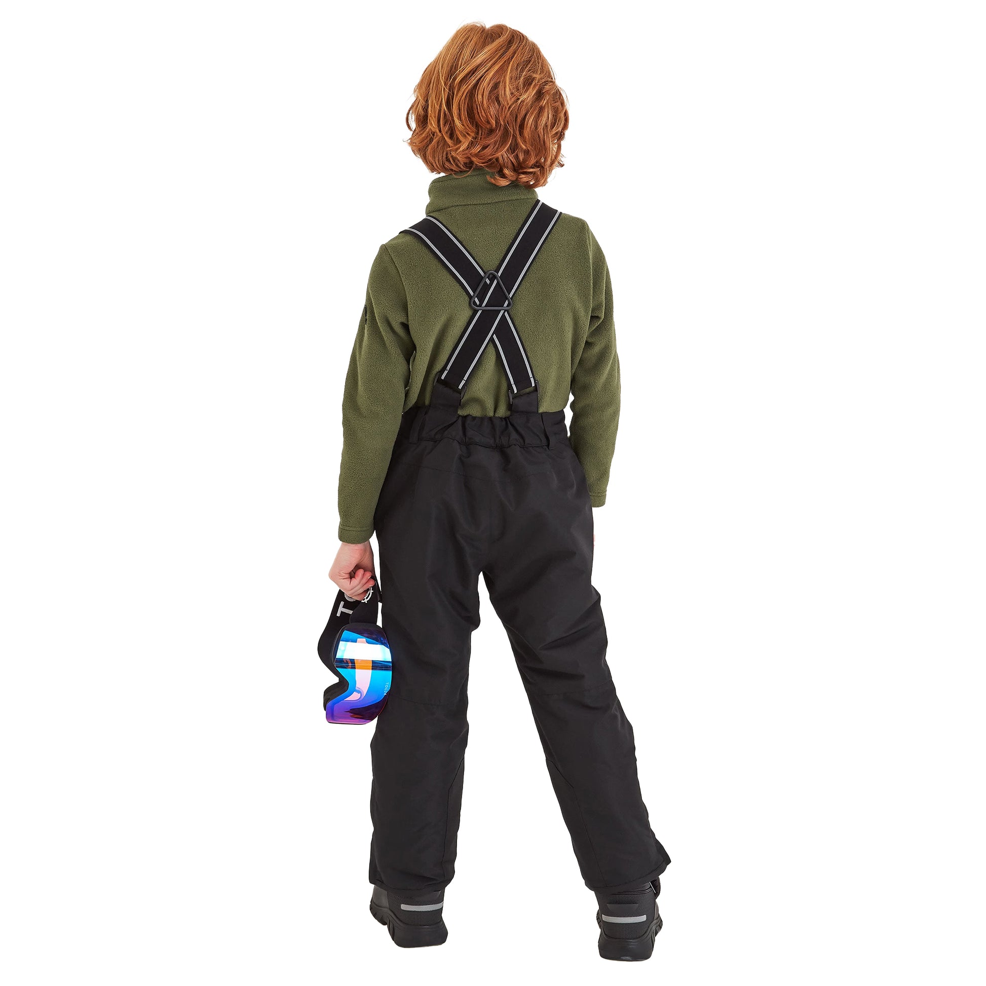 Black - Back - TOG24 Childrens-Kids Slalom Salopettes
