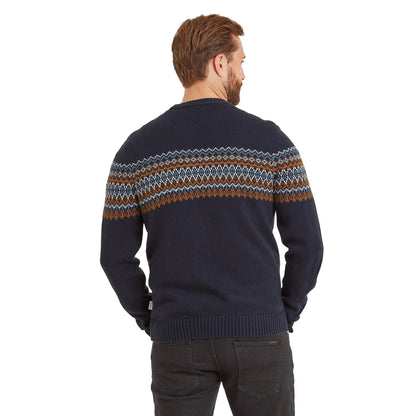 Dark Indigo - Back - TOG24 Mens Reece Knitted Jumper