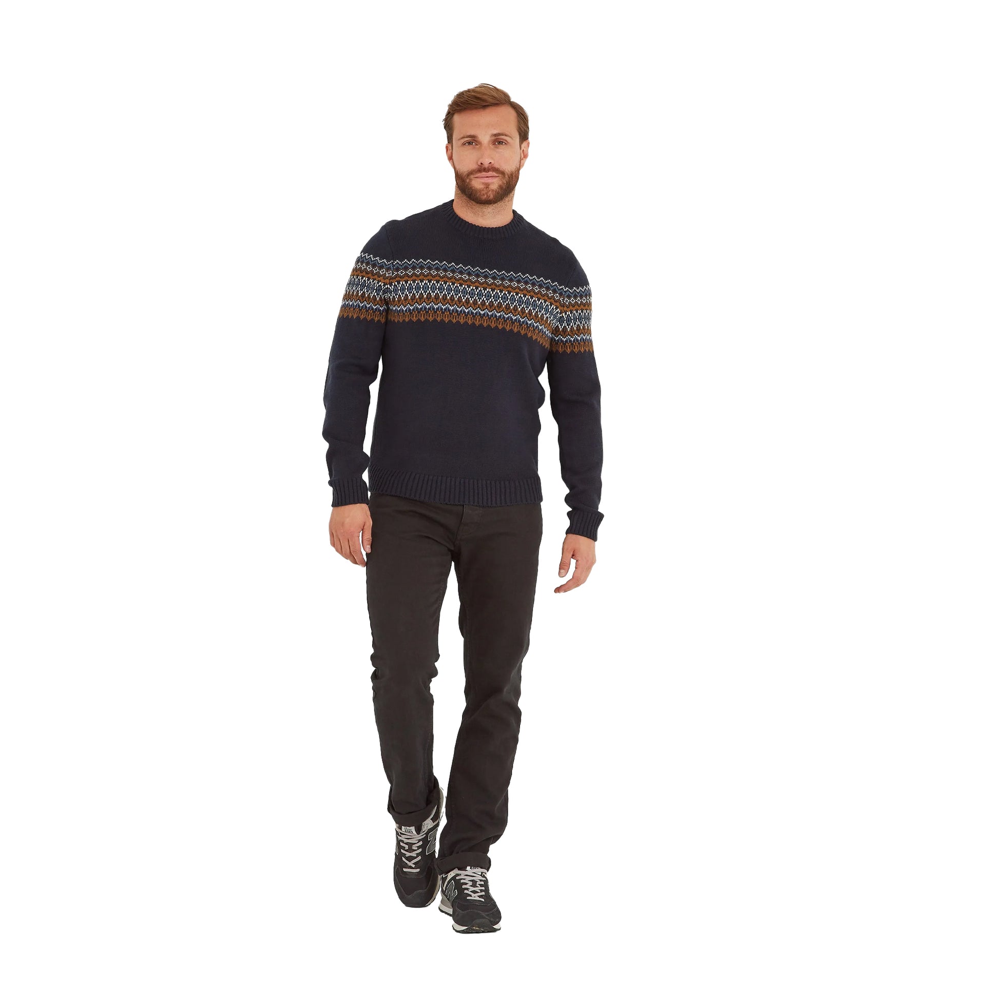 Dark Indigo - Side - TOG24 Mens Reece Knitted Jumper
