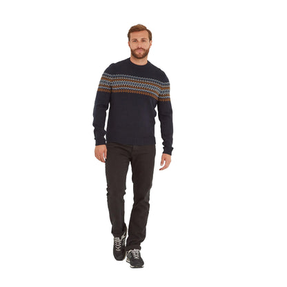 Dark Indigo - Side - TOG24 Mens Reece Knitted Jumper