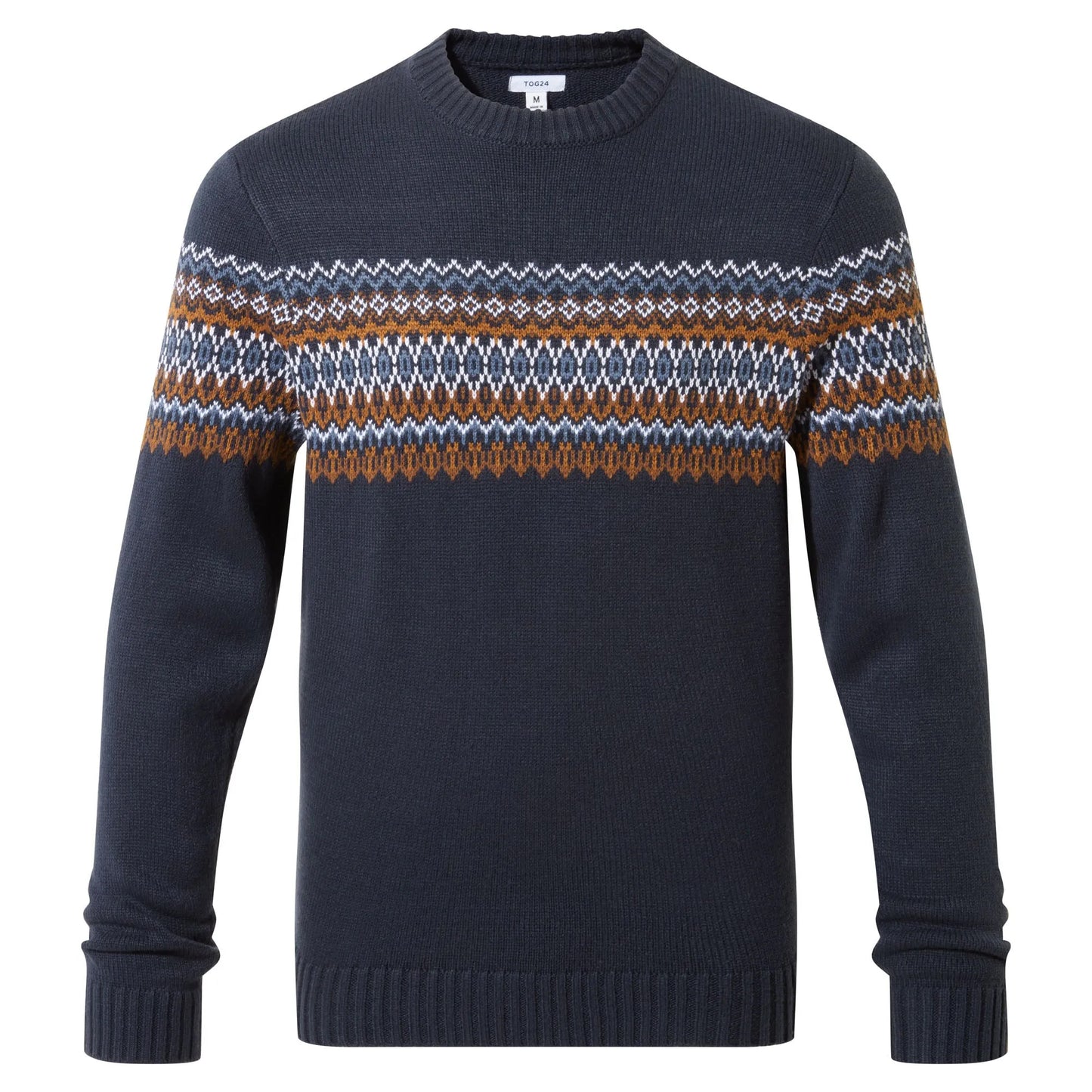Dark Indigo - Front - TOG24 Mens Reece Knitted Jumper