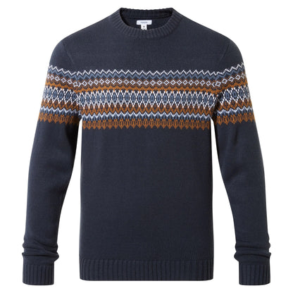 Dark Indigo - Front - TOG24 Mens Reece Knitted Jumper