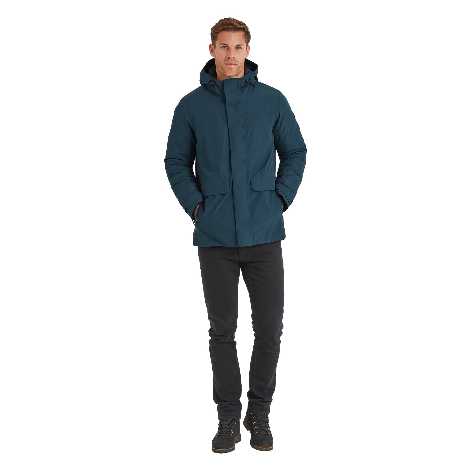 Petrol Green - Side - TOG24 Mens Pawter Down Waterproof Parka