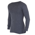 Charcoal - Front - FLOSO Mens Thermal Underwear Long Sleeve Vest Top (Viscose Premium Range)