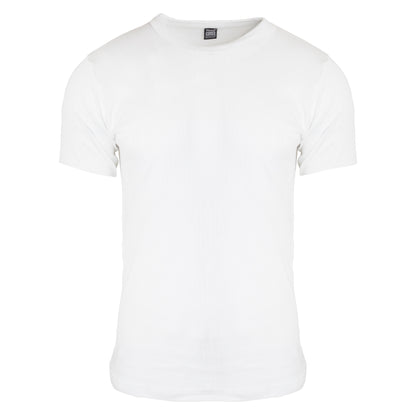 White - Front - FLOSO Mens Thermal Underwear Short Sleeve Vest Top (Viscose Premium Range)
