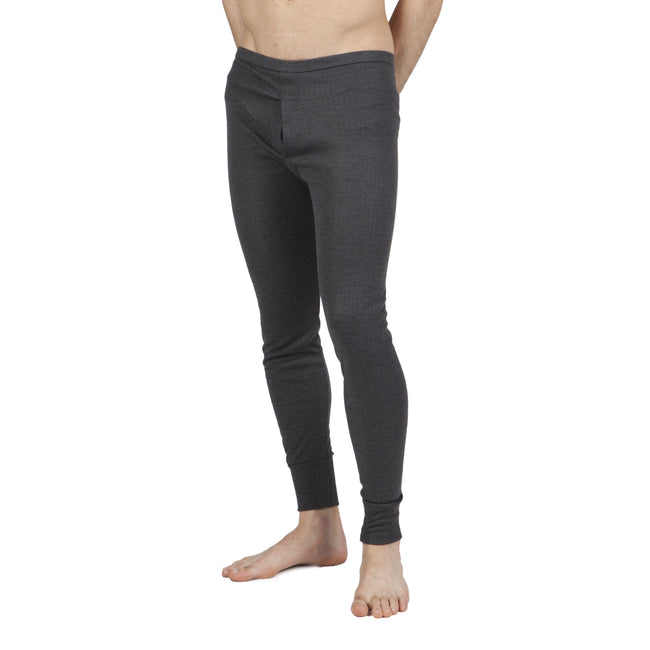 Charcoal - Front - Mens Thermal Underwear Long Johns Polyviscose Range (British Made)