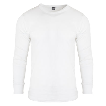 White - Front - FLOSO Mens Thermal Underwear Long Sleeve T Shirt Top (Standard Range)