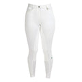 White - Front - Caldene Womens-Ladies Aintree Mid Waist Full Seat Breeches