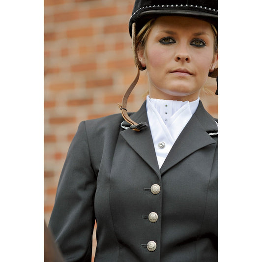 White - Front - ShowQuest Chique Ready Tied Stock With Crystals