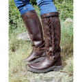 Brown - Back - Brogini Womens-Ladies Leather-Suede Winchester Country Boots