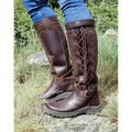 Brown - Back - Brogini Womens-Ladies Leather-Suede Winchester Country Boots