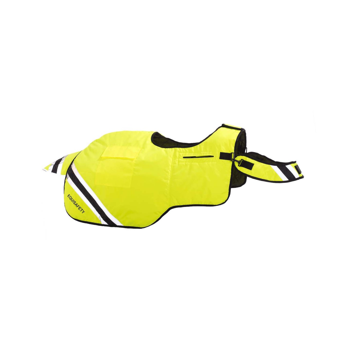 Yellow - Front - Equisafety Standard-Neck Hi-Vis Waterproof Wrap Around Horse Turnout Rug