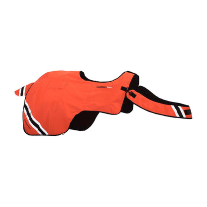 Orange - Front - Equisafety Standard-Neck Hi-Vis Waterproof Wrap Around Horse Turnout Rug