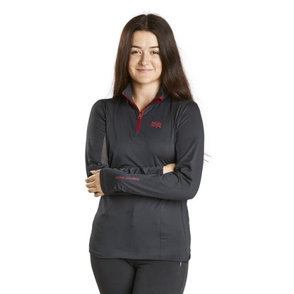 Black-Red - Front - Firewind Womens-Ladies Base Layer Top