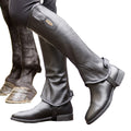 Black - Side - Brogini Womens-Ladies Boxwell Vegan Leather Jodhpur Boots